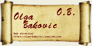 Olga Baković vizit kartica